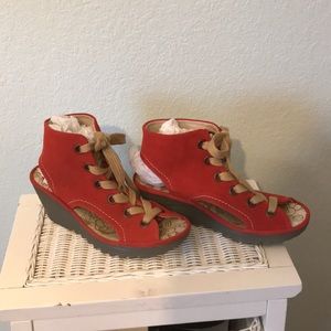 ‼️SALE‼️ Red Lindon Fly Bootie Laced Bootie